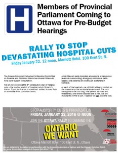 Ottawa Pre-budget hearing rally