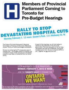 Toronto Pre-budget hearing rally